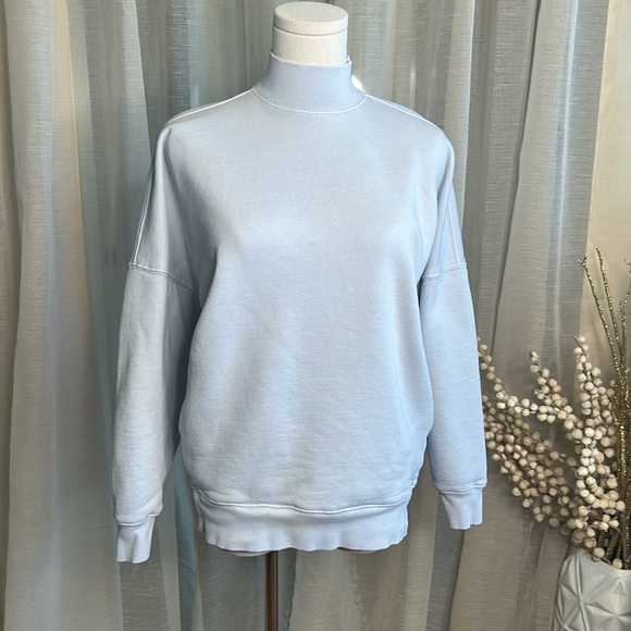 TNA Baby Blue Moc Neck Sweatfleece Cozy Fleece Mega Fit Sz 1 (xs/s) - Picture 1 of 9